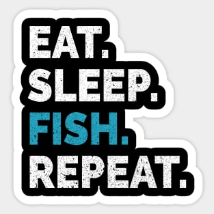 Eat Sleep Fish Repeat Sticker